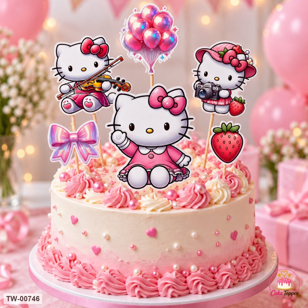Hello Kitty Topper Sheet 21 on a cake