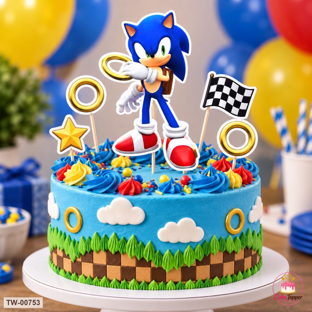 Sonic Topper Sheet 21 on a cake