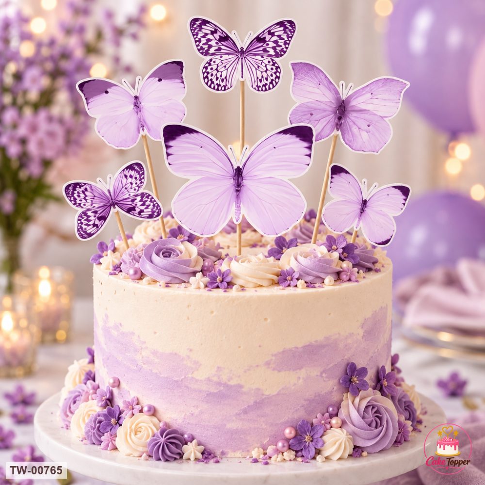 Butterfly Topper Sheet 22 on a cake