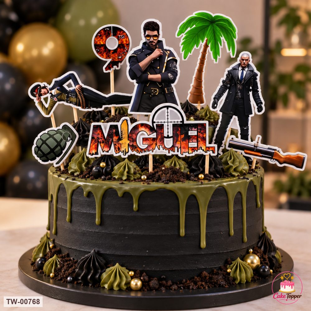 Games Topper Sheet 22 on a cake