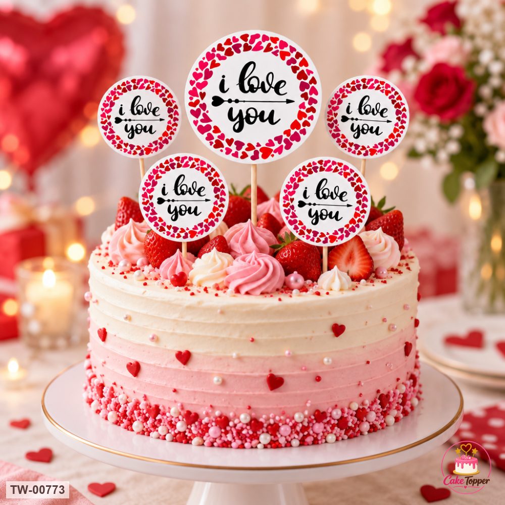 Love Topper Sheet 22 on a cake