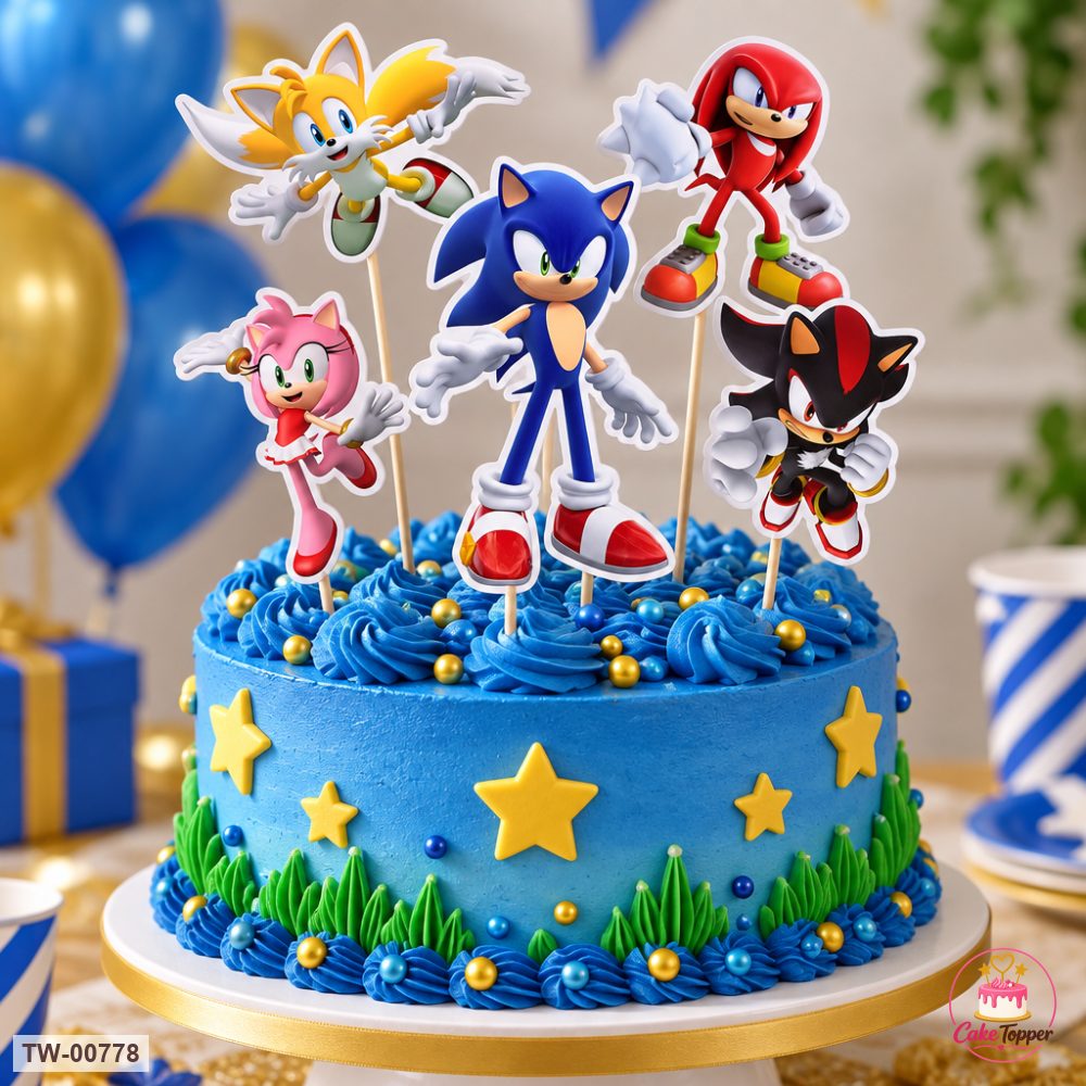 Sonic Topper Sheet 22 on a cake