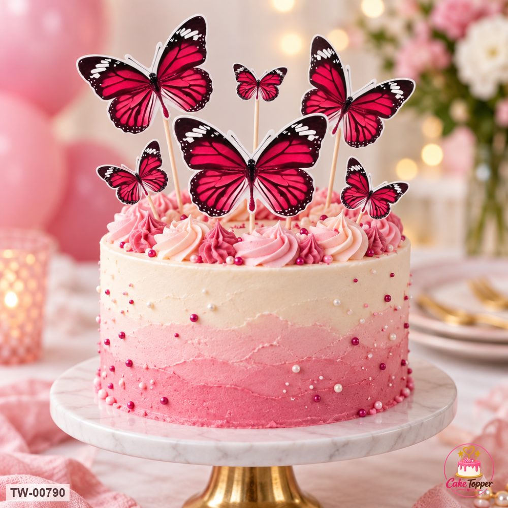 Butterfly Topper Sheet 23 on a cake