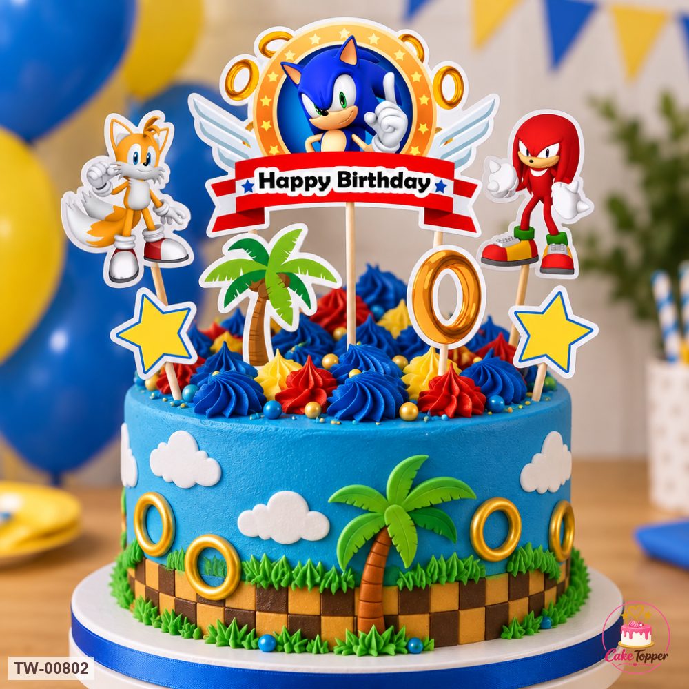 Sonic Topper Sheet 23 on a cake