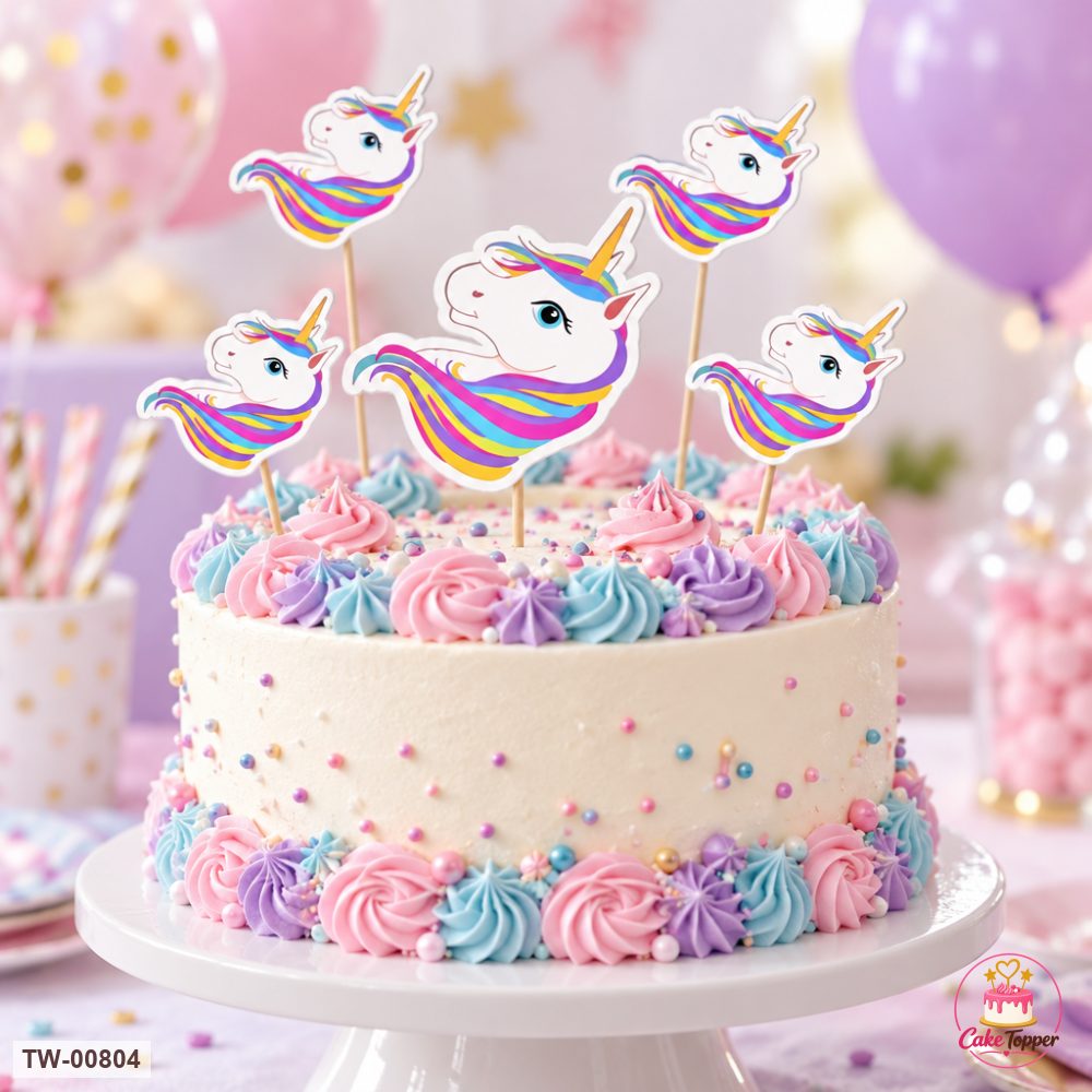 Unicorn Topper Sheet 23 on a cake