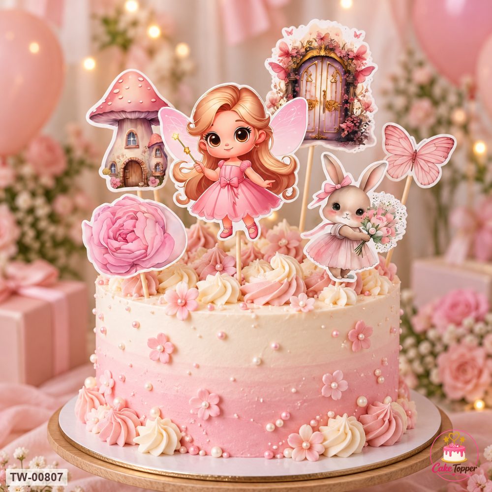 Little Girl Topper Sheet 23 on a cake