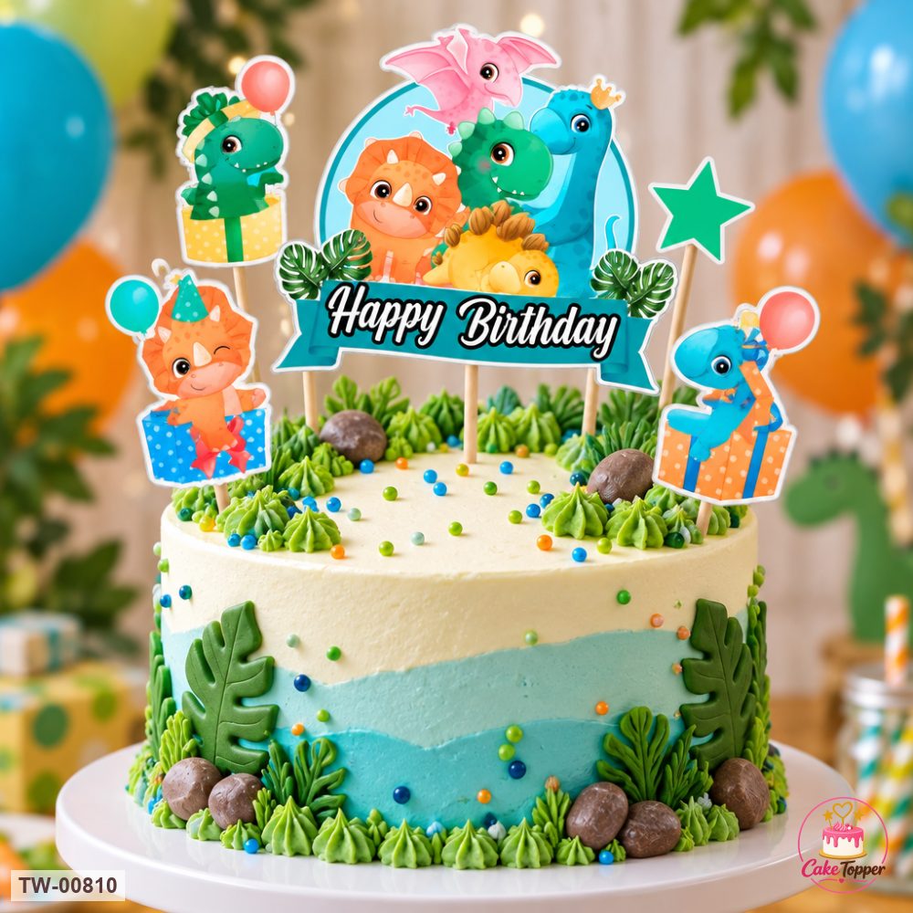 Animals Topper Sheet 24 on a cake