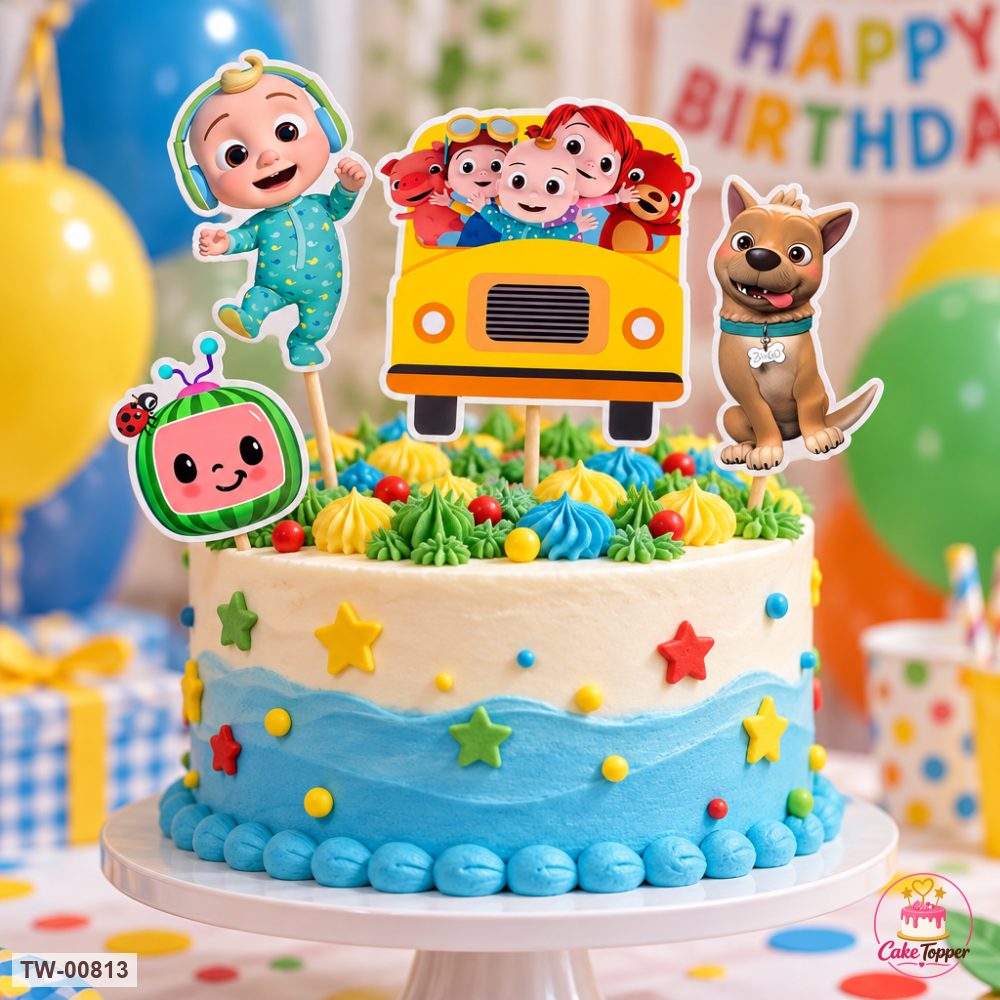 Cocomelon Topper Sheet 24 on a cake