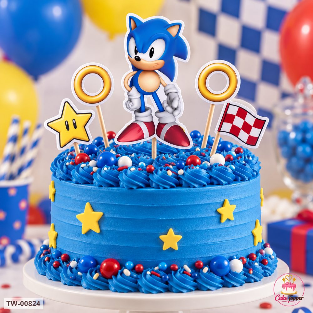 Sonic Topper Sheet 24 on a cake