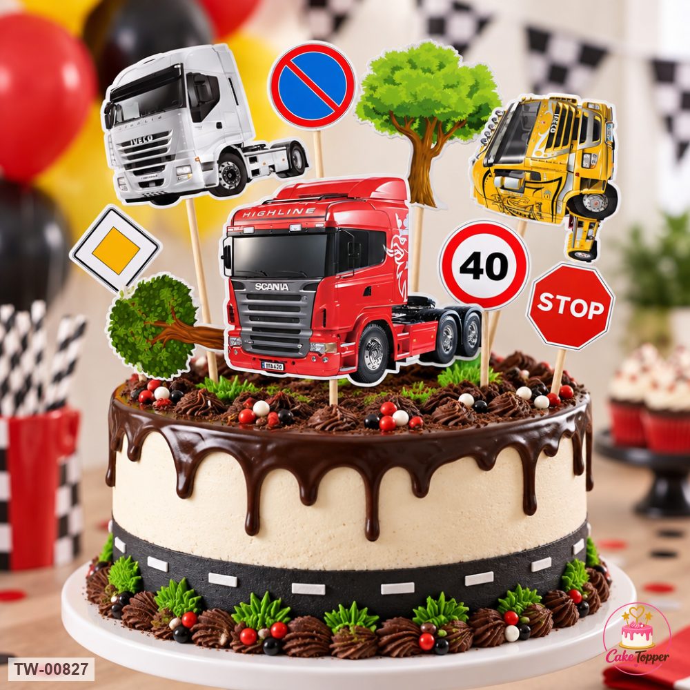Vehicle Topper Sheet 24 on a cake