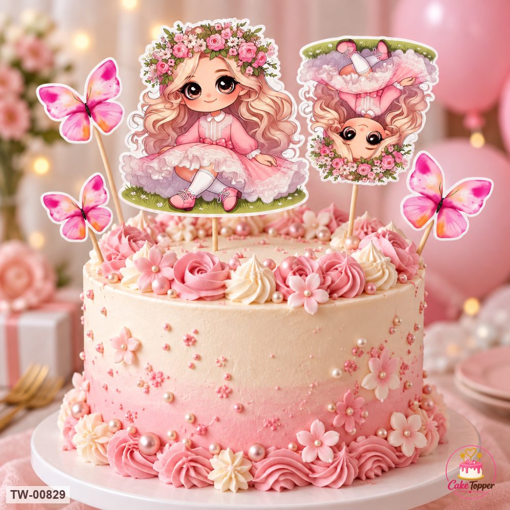 Little Girl Topper Sheet 24 on a cake
