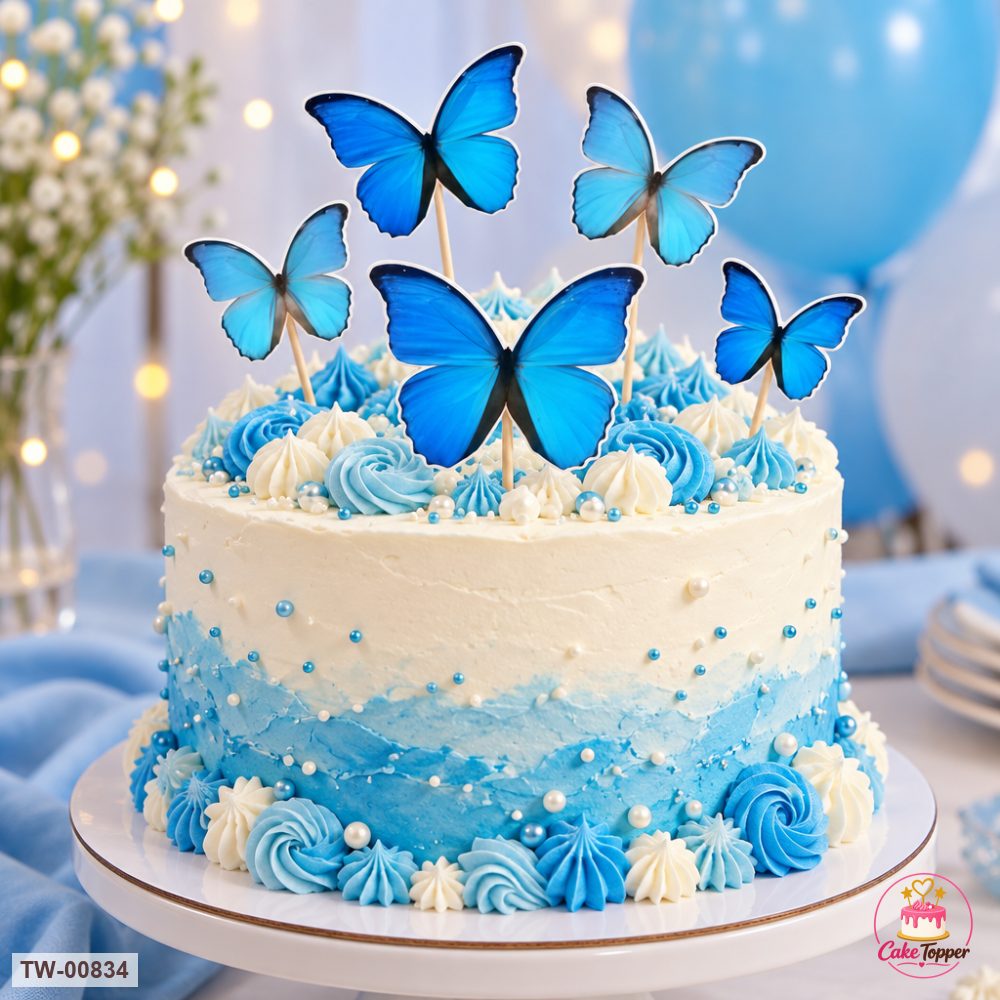 Butterfly Topper Sheet 25 on a cake