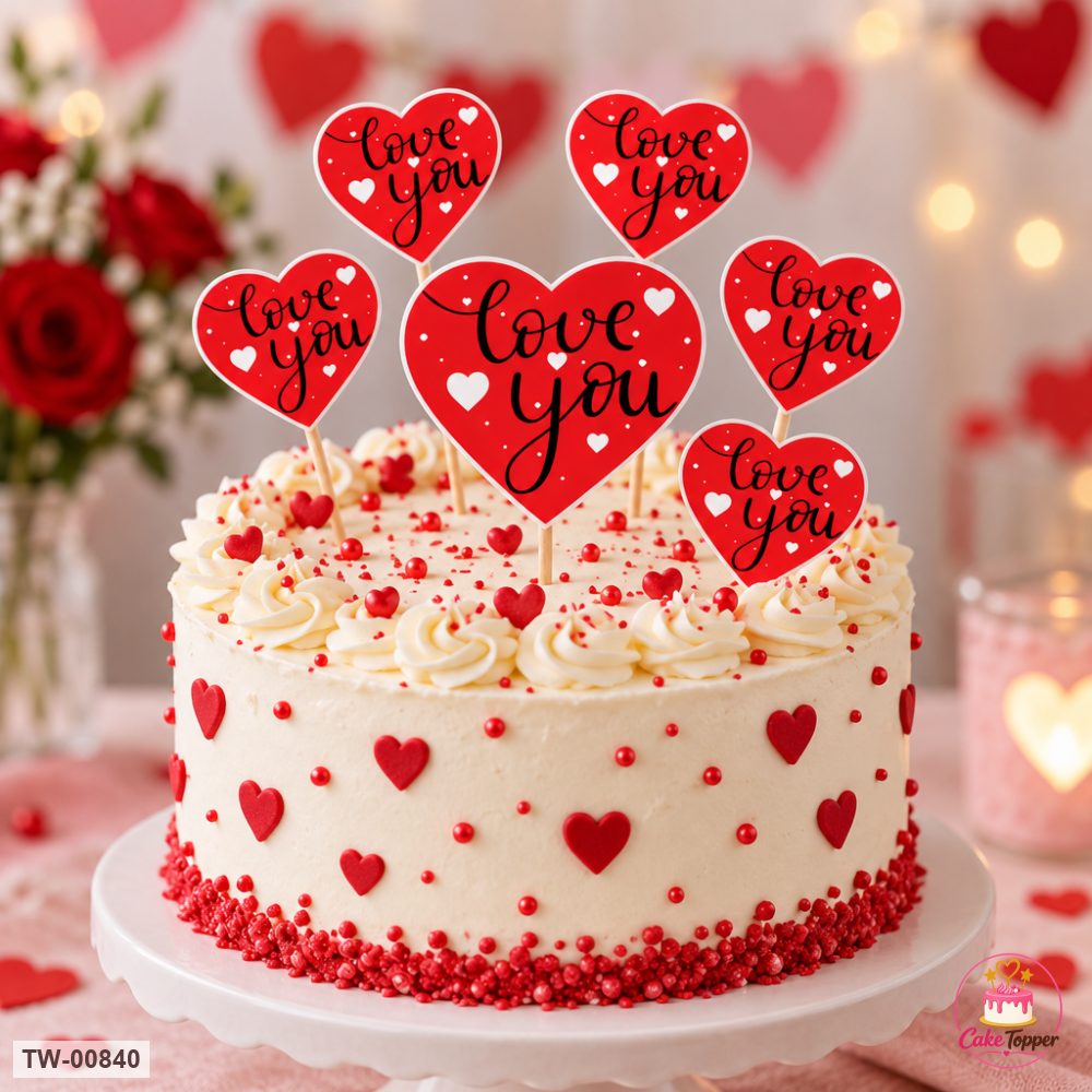 Love Topper Sheet 25 on a cake