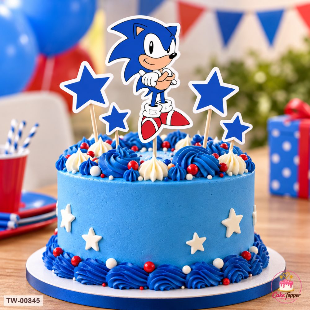 Sonic Topper Sheet 25 on a cake