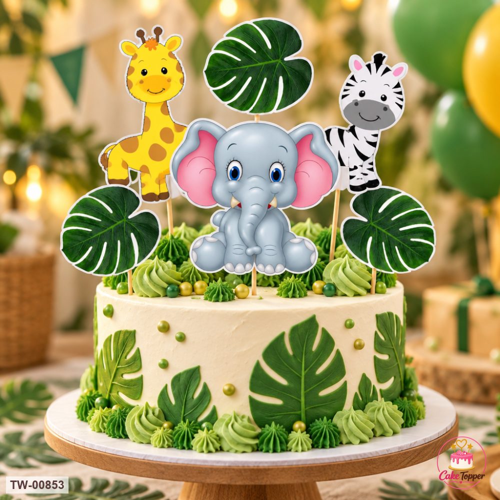 Animals Topper Sheet 26 on a cake