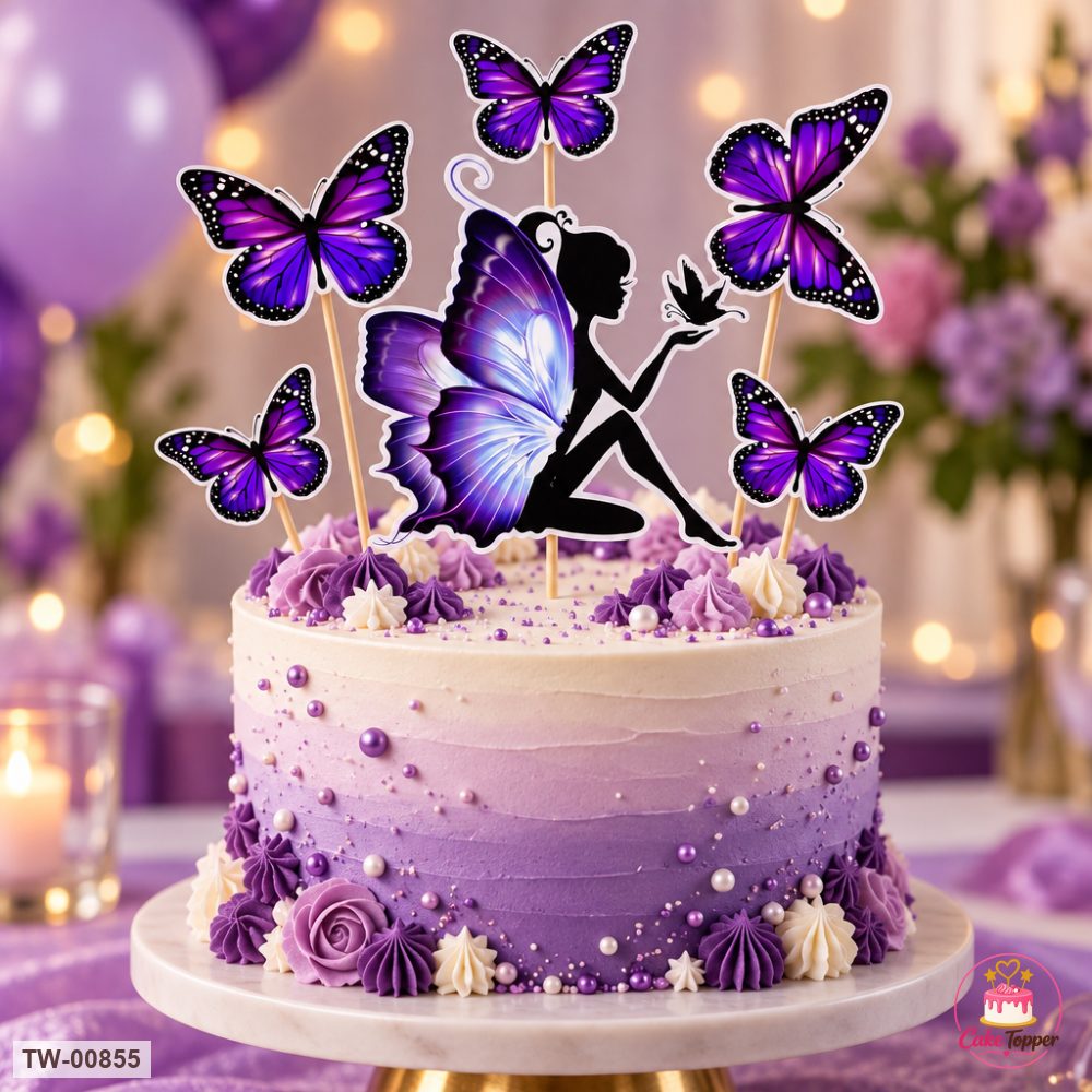 Butterfly Topper Sheet 26 on a cake