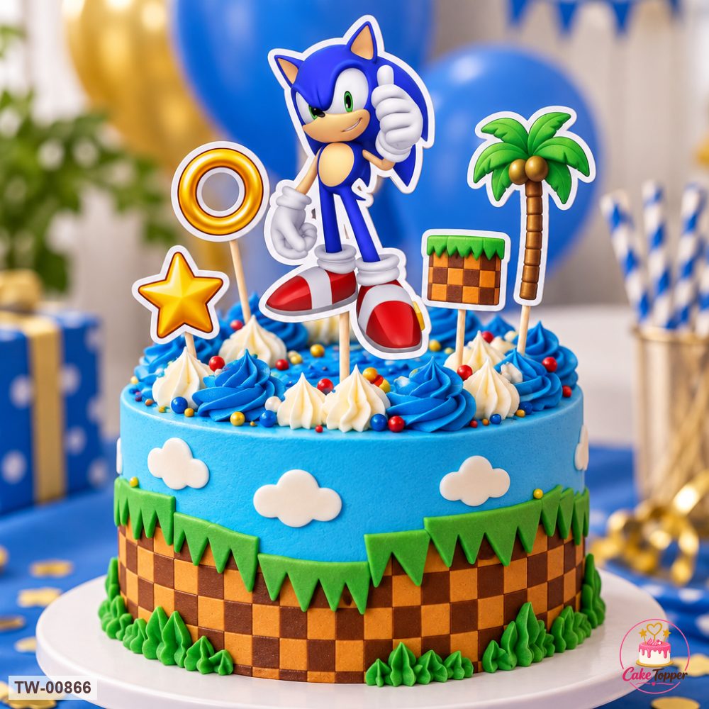 Sonic Topper Sheet 26 on a cake