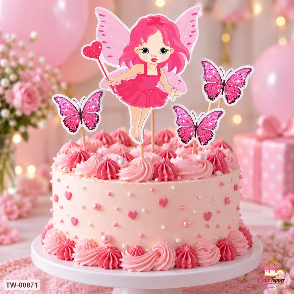 Little Girl Topper Sheet 26 on a cake