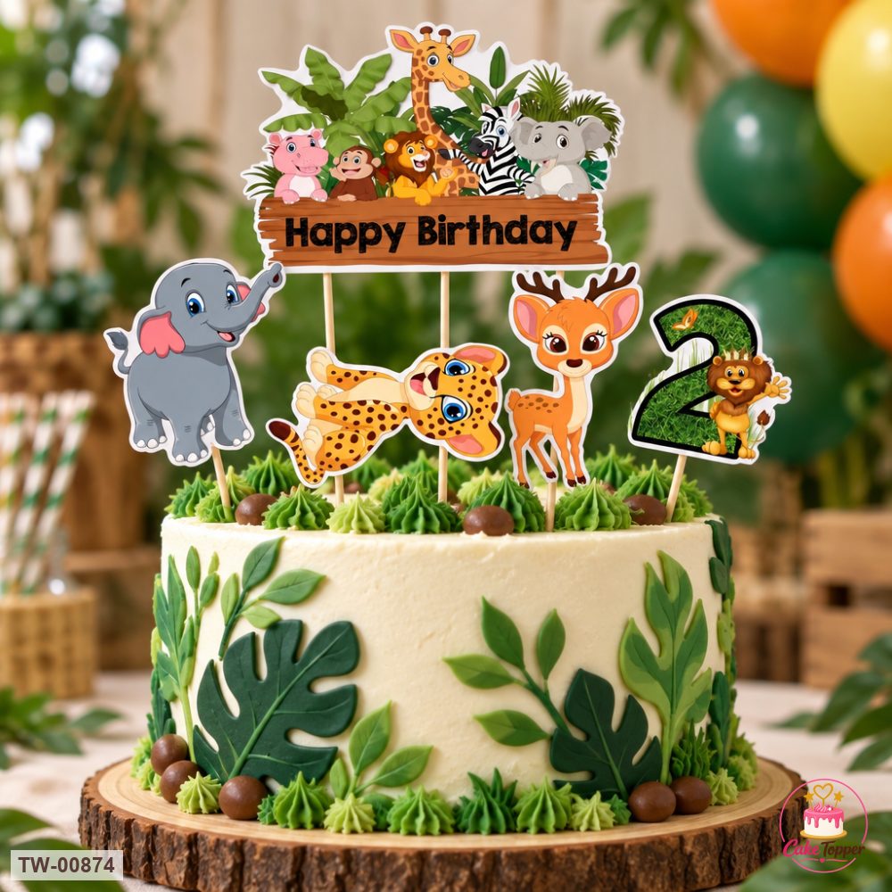Animals Topper Sheet 27 on a cake