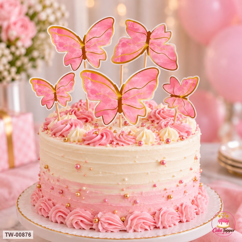 Butterfly Topper Sheet 27 on a cake