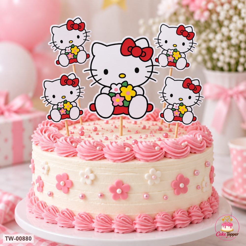 Hello Kitty Topper Sheet 27 on a cake