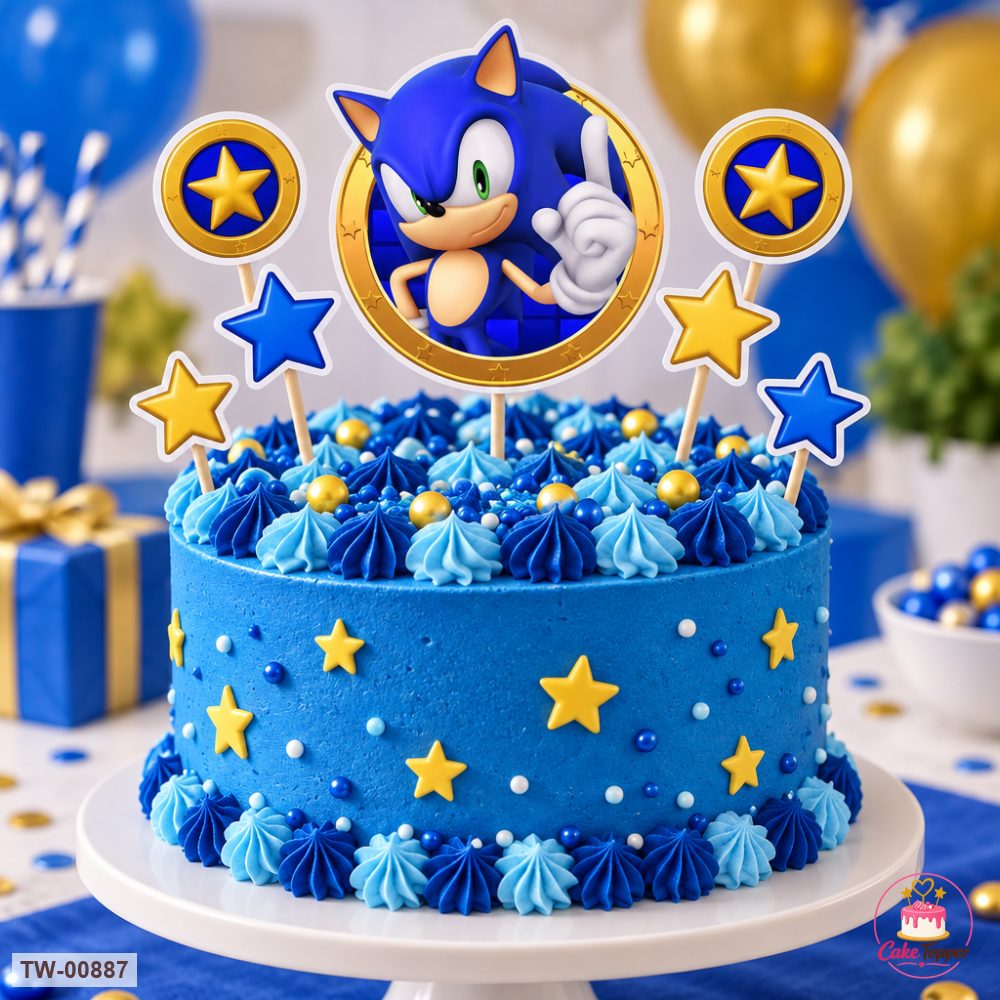 Sonic Topper Sheet 27 on a cake