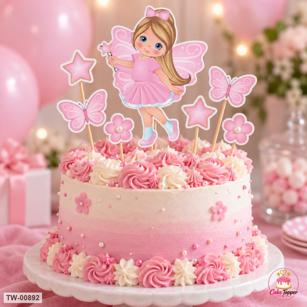 Little Girl Topper Sheet 27 on a cake