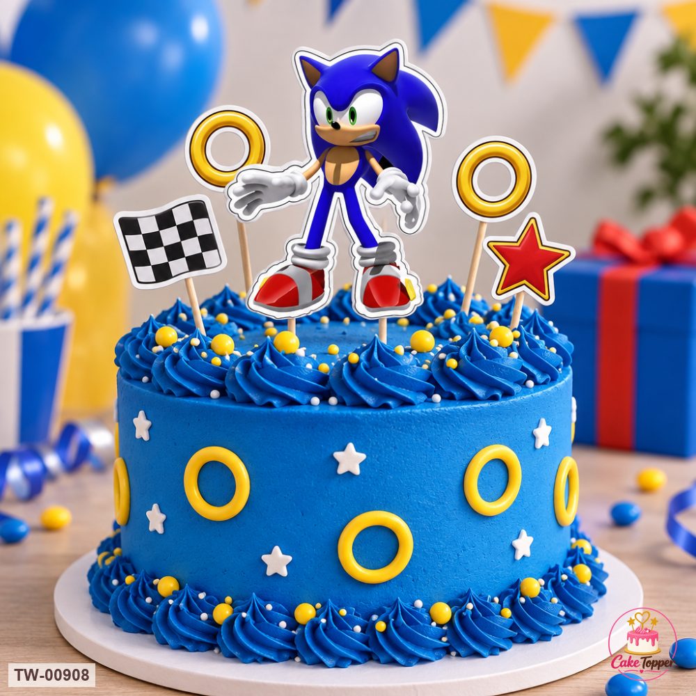 Sonic Topper Sheet 28 on a cake