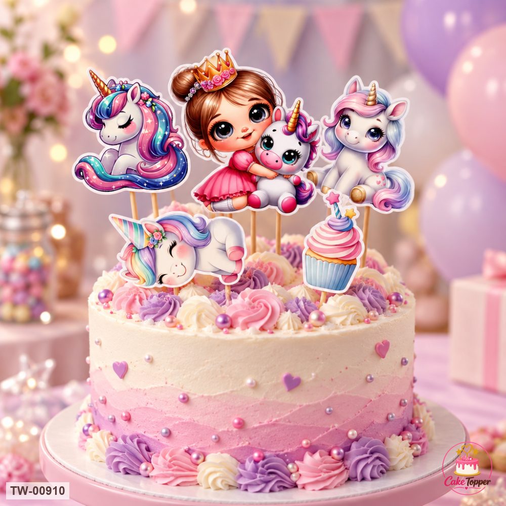 Unicorn Topper Sheet 28 on a cake