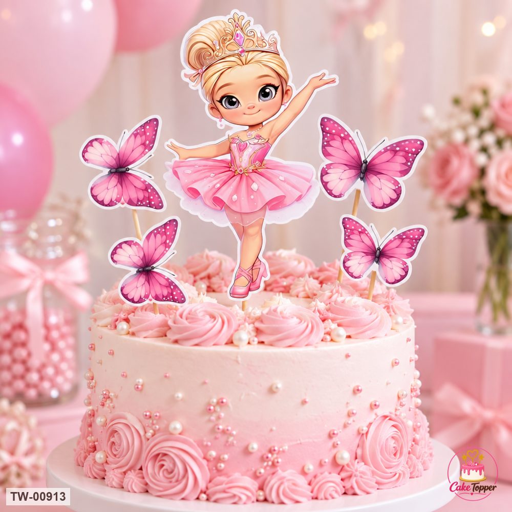 Little Girl Topper Sheet 28 on a cake