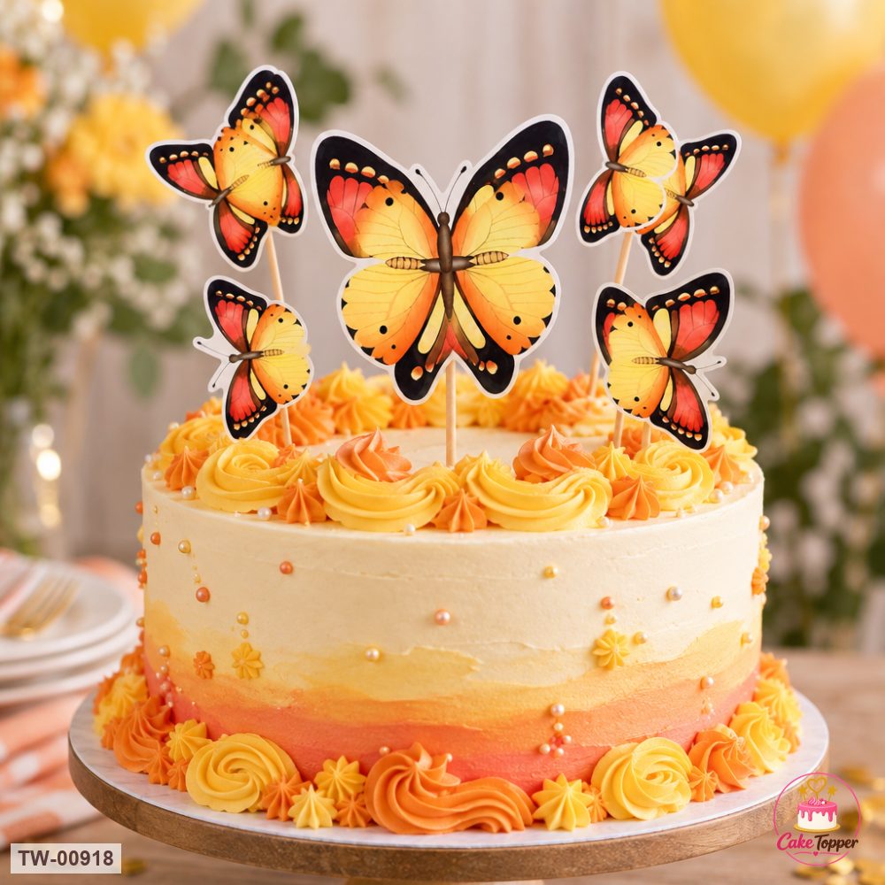 Butterfly Topper Sheet 29 on a cake