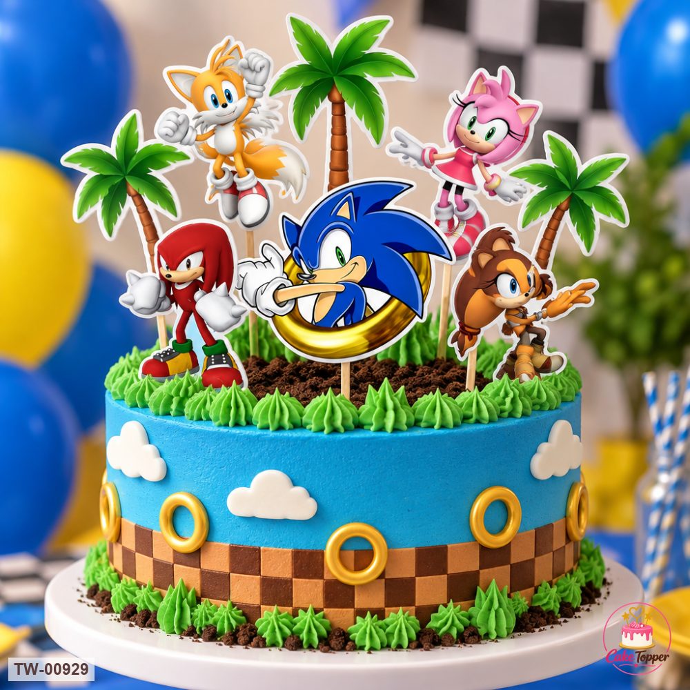 Sonic Topper Sheet 29 on a cake