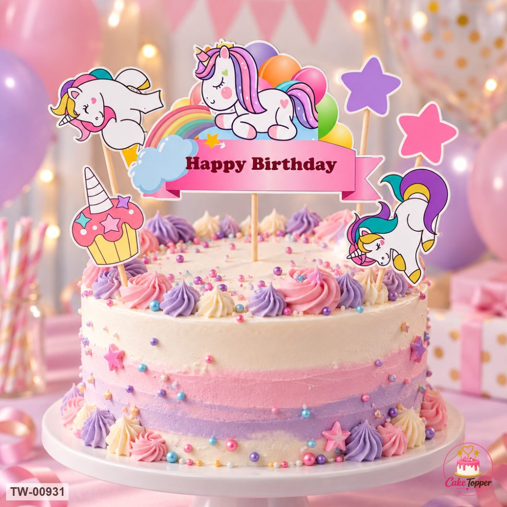 Unicorn Topper Sheet 29 on a cake