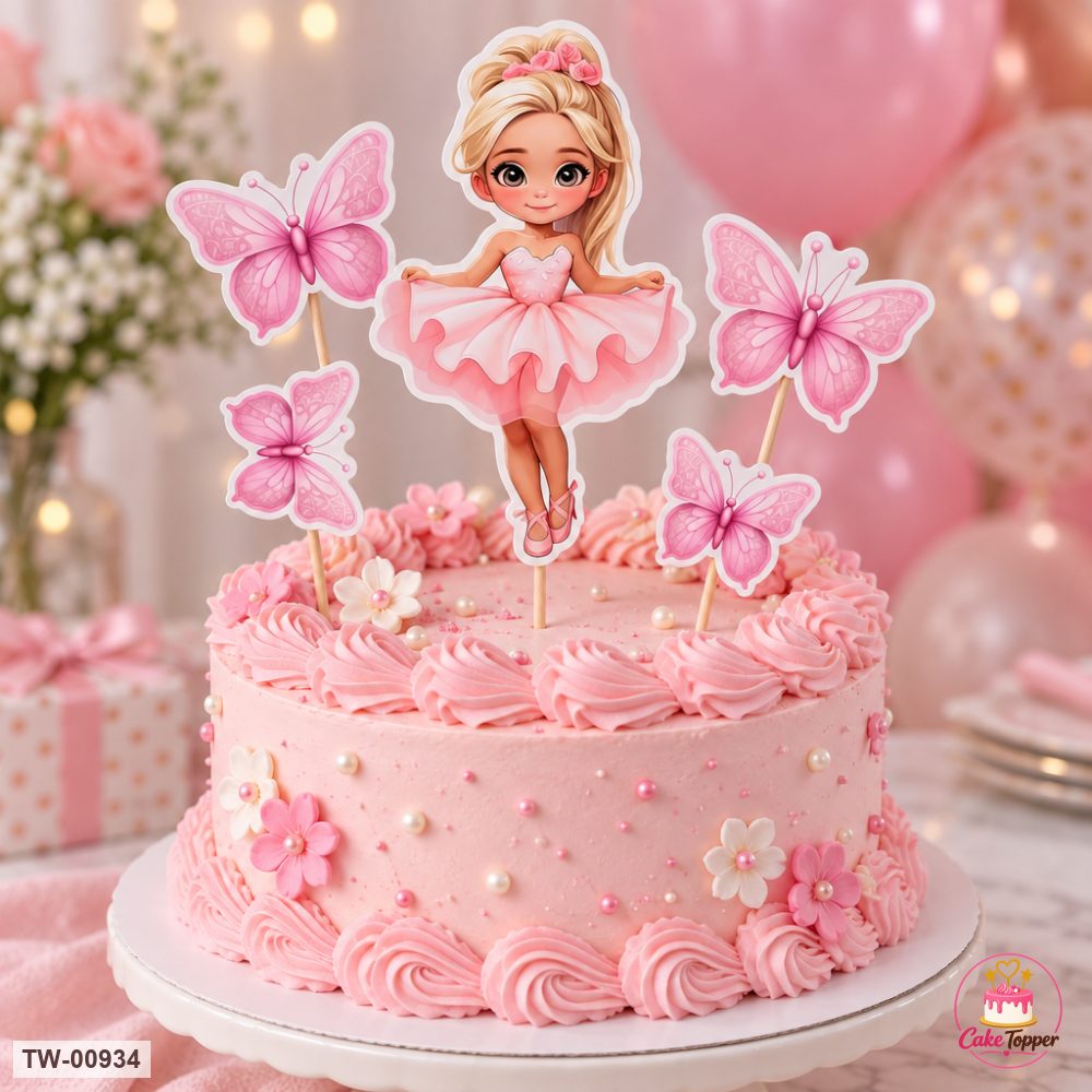 Little Girl Topper Sheet 29 on a cake