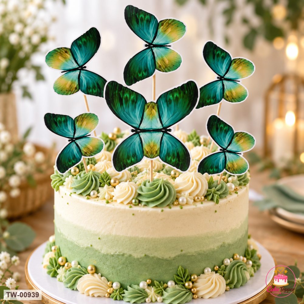 Butterfly Topper Sheet 30 on a cake