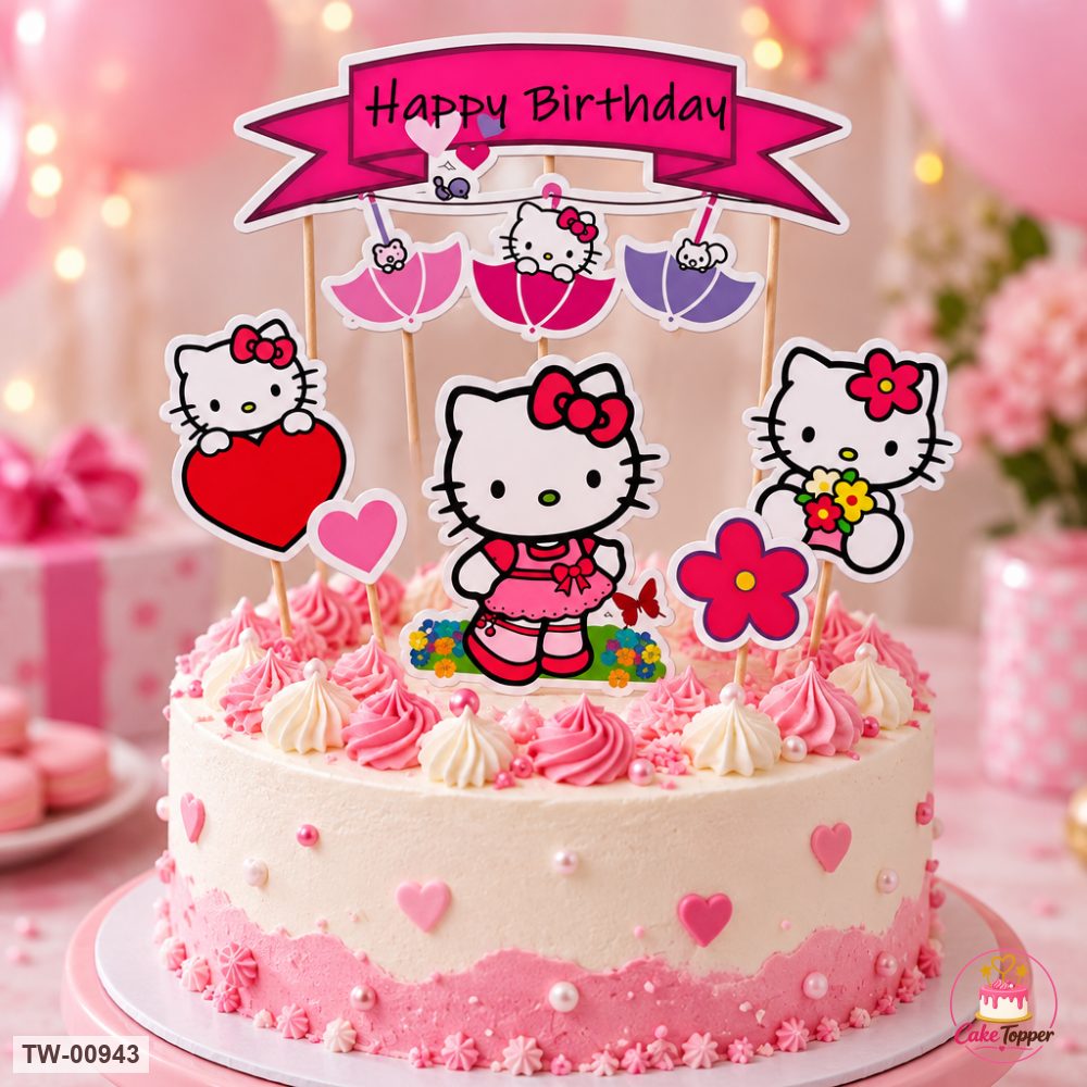 Hello Kitty Topper Sheet 30 on a cake