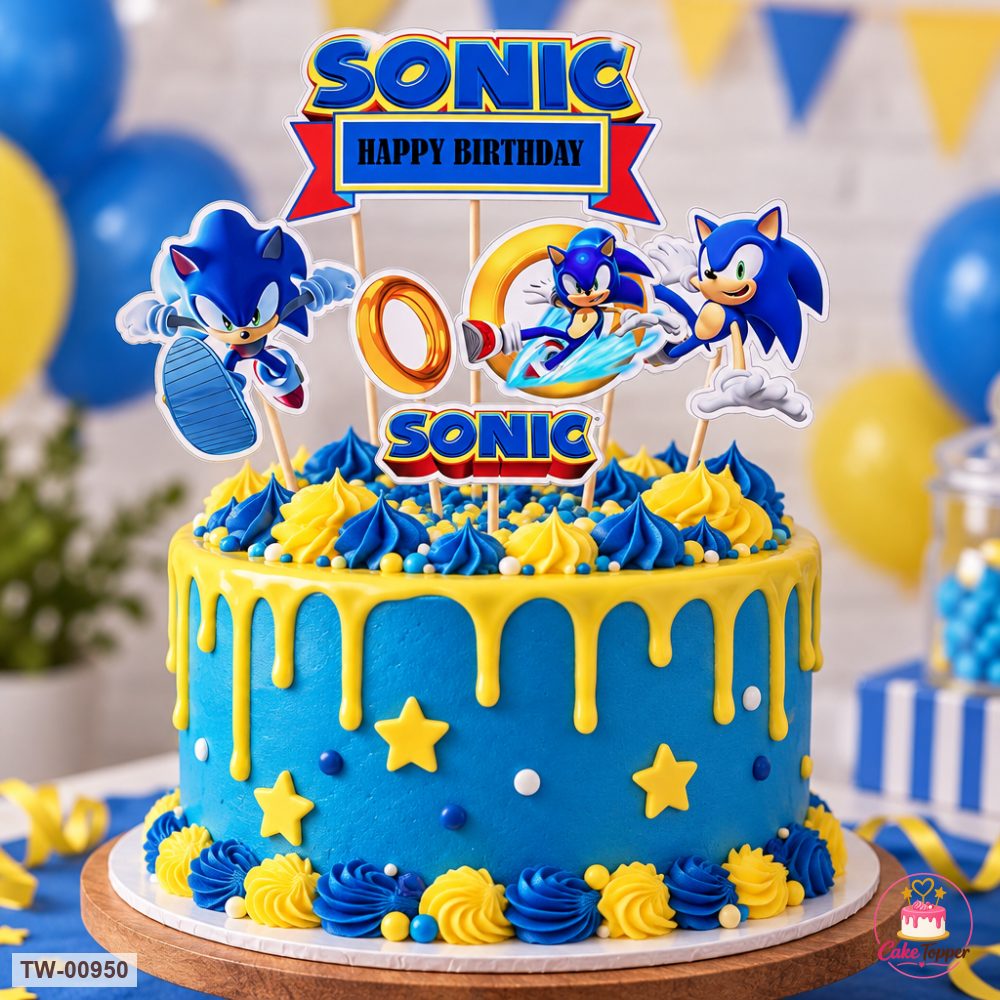 Sonic Topper Sheet 30 on a cake
