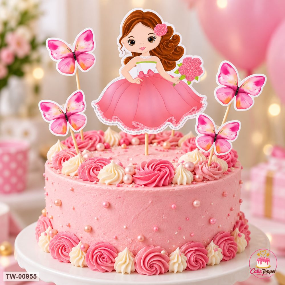 Little Girl Topper Sheet 30 on a cake