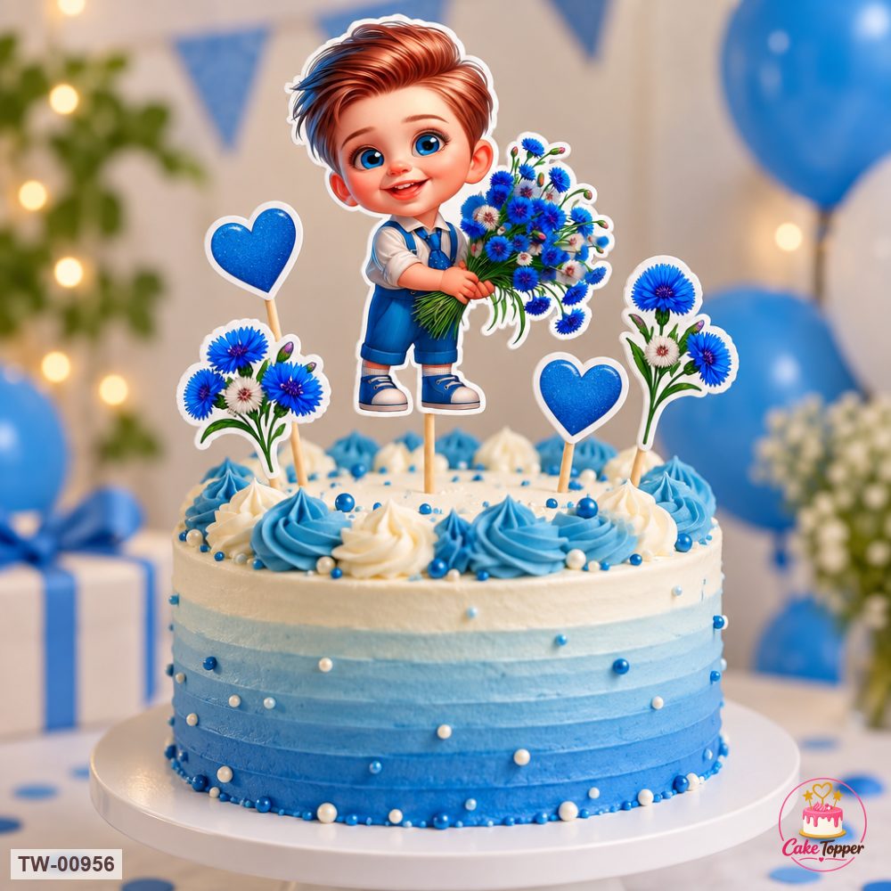 Little Boy Topper Sheet 30 on a cake