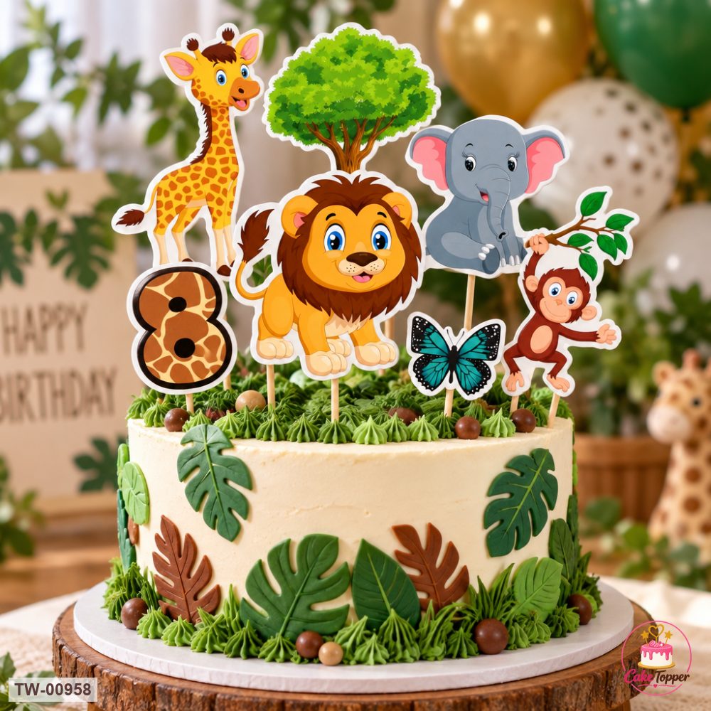Animals Topper Sheet 31 on a cake