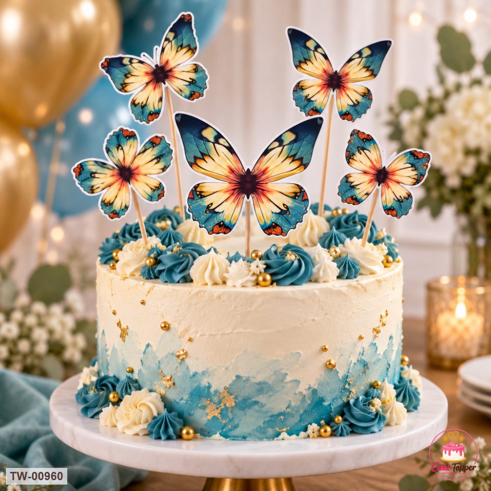 Butterfly Topper Sheet 31 on a cake