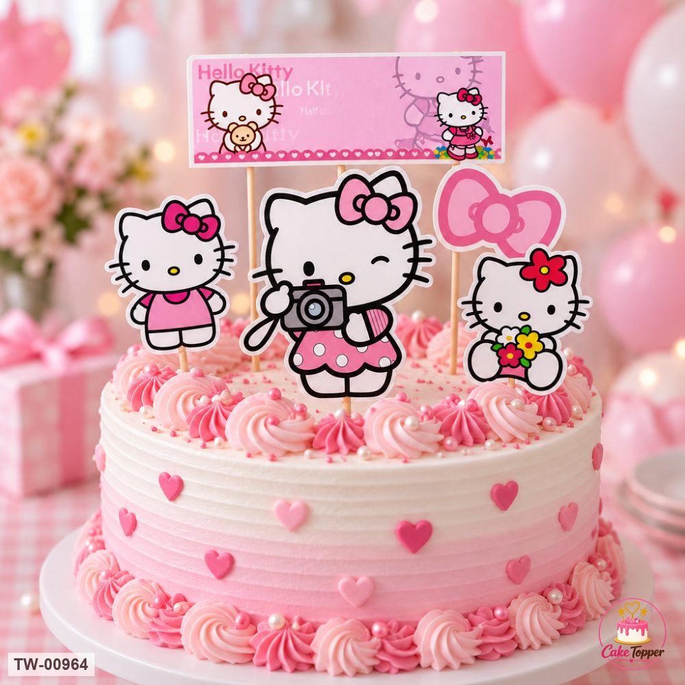 Hello Kitty Topper Sheet 31 on a cake