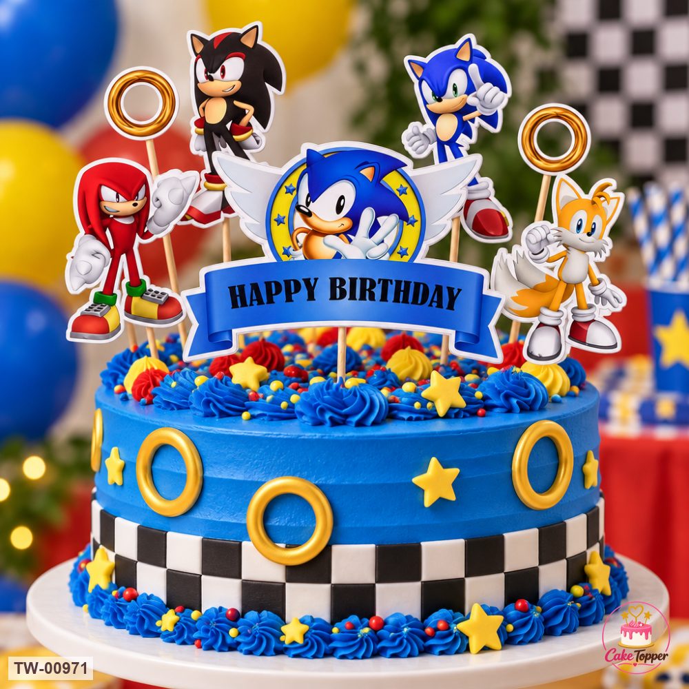 Sonic Topper Sheet 31 on a cake