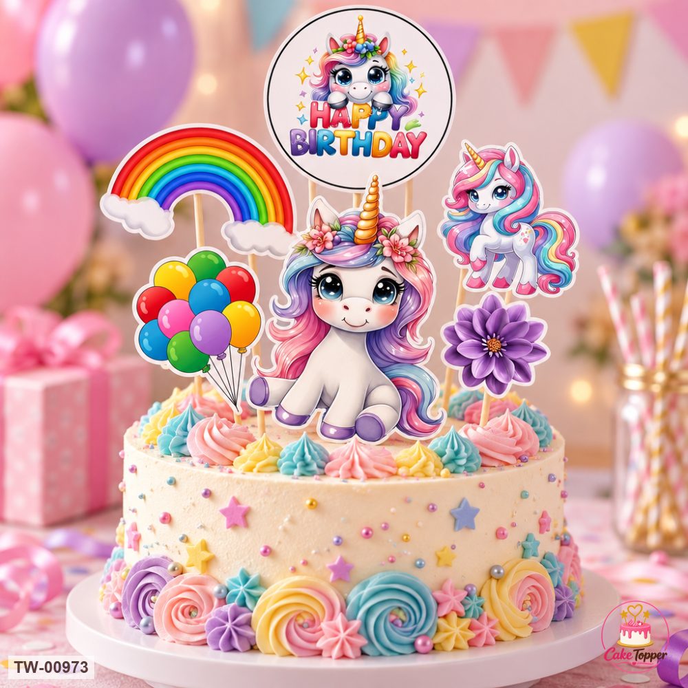 Unicorn Topper Sheet 31 on a cake