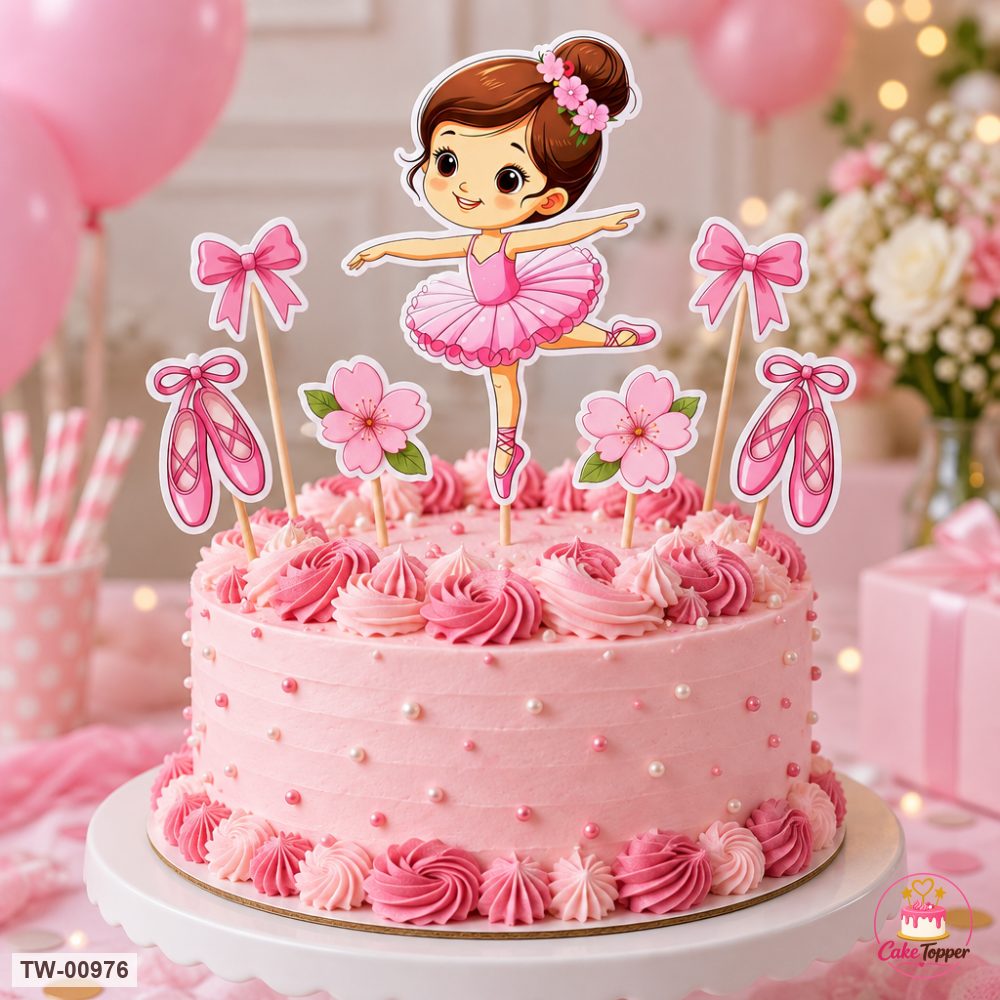 Little Girl Topper Sheet 31 on a cake