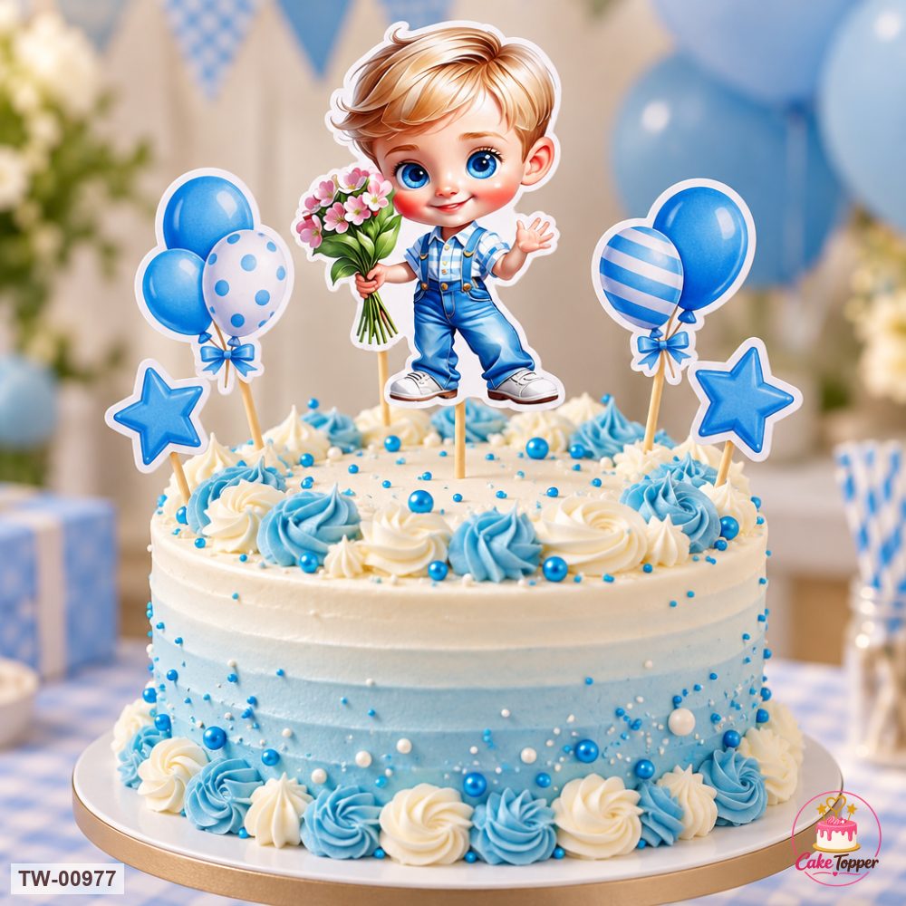 Little Boy Topper Sheet 31 on a cake