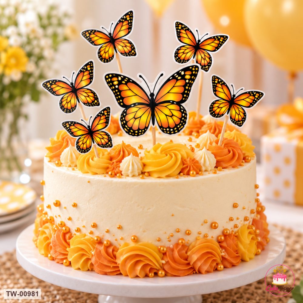 Butterfly Topper Sheet 32 on a cake