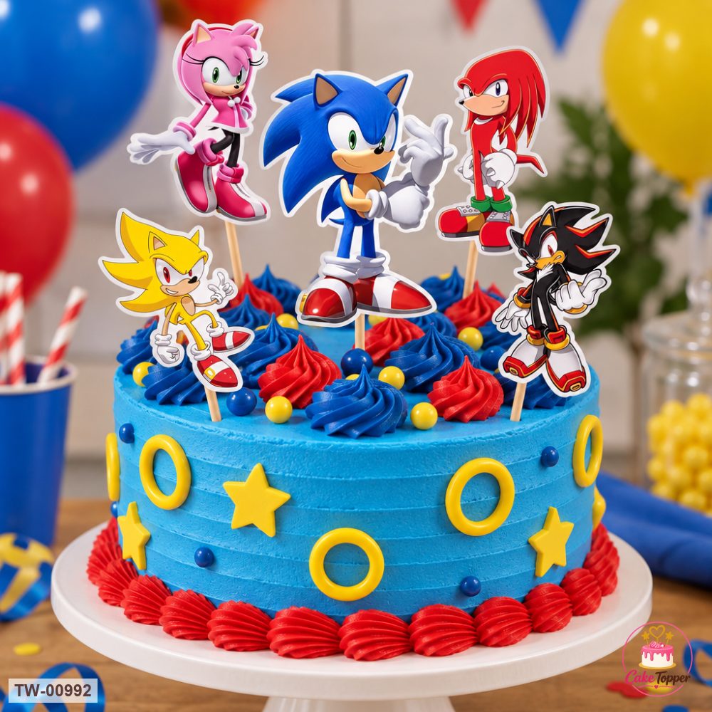 Sonic Topper Sheet 32 on a cake