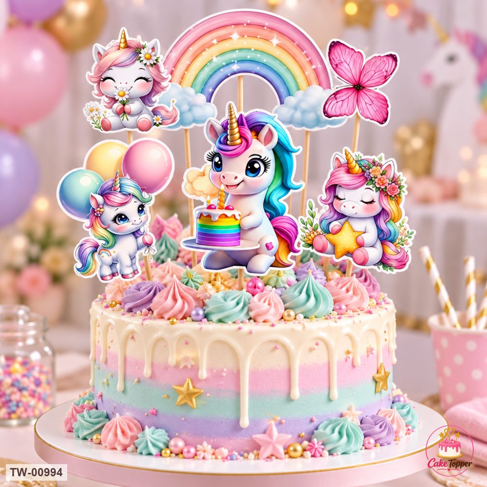 Unicorn Topper Sheet 32 on a cake