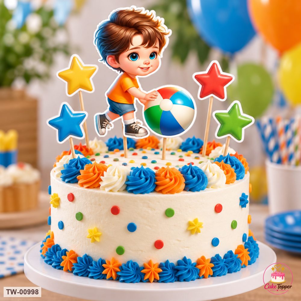 Little Boy Topper Sheet 32 on a cake